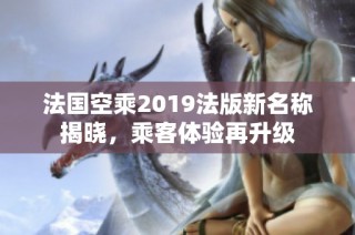 法国空乘2019法版新名称揭晓，乘客体验再升级