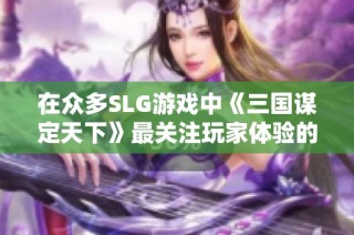 在众多SLG游戏中《三国谋定天下》最关注玩家体验的背后故事
