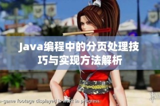 Java编程中的分页处理技巧与实现方法解析