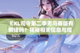 《XL司令第二季无马赛版有翻译吗？揭秘相关信息与观后感》