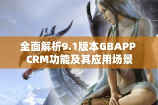 全面解析9.1版本GBAPP CRM功能及其应用场景