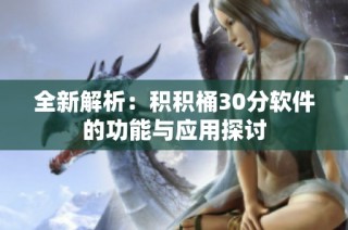 全新解析：积积桶30分软件的功能与应用探讨