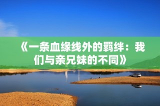 《一条血缘线外的羁绊：我们与亲兄妹的不同》
