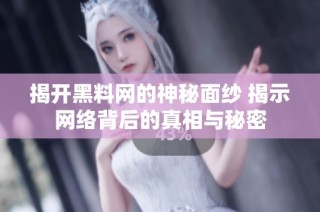 揭开黑料网的神秘面纱 揭示网络背后的真相与秘密