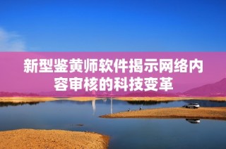 新型鉴黄师软件揭示网络内容审核的科技变革