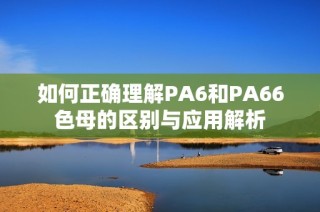 如何正确理解PA6和PA66色母的区别与应用解析