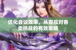 优化会议效率，从容应对各类挑战的有效策略