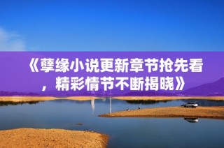 《孽缘小说更新章节抢先看，精彩情节不断揭晓》