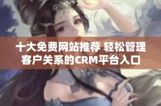 十大免费网站推荐 轻松管理客户关系的CRM平台入口