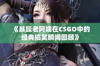 《暴躁老阿姨在CSGO中的经典搞笑瞬间回顾》