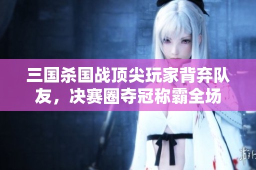 三国杀国战顶尖玩家背弃队友，决赛圈夺冠称霸全场
