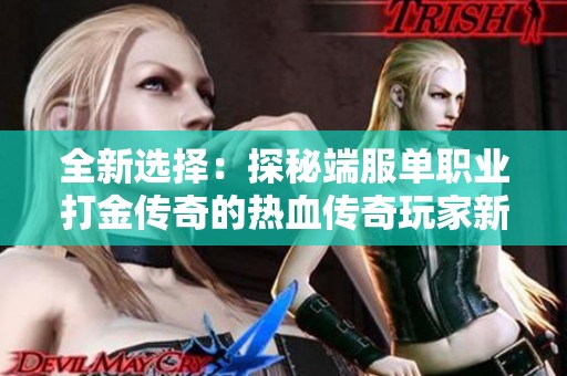 全新选择：探秘端服单职业打金传奇的热血传奇玩家新乐园