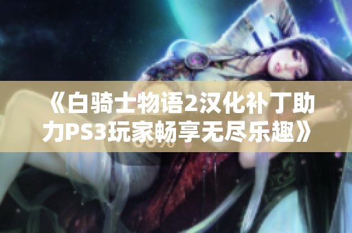 《白骑士物语2汉化补丁助力PS3玩家畅享无尽乐趣》