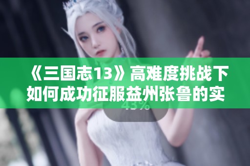 《三国志13》高难度挑战下如何成功征服益州张鲁的实用攻略分析