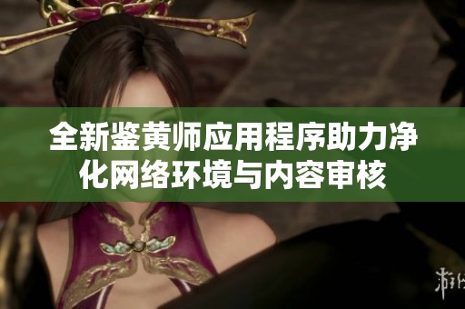 全新鉴黄师应用程序助力净化网络环境与内容审核