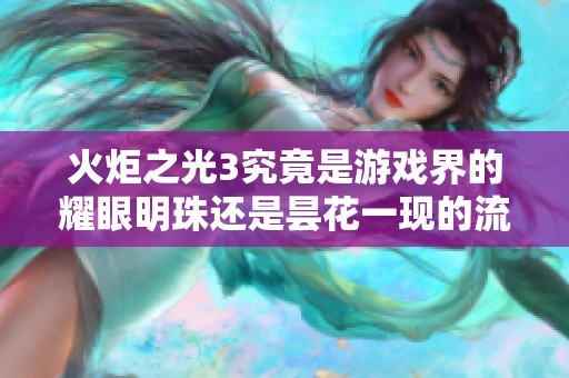 火炬之光3究竟是游戏界的耀眼明珠还是昙花一现的流星？