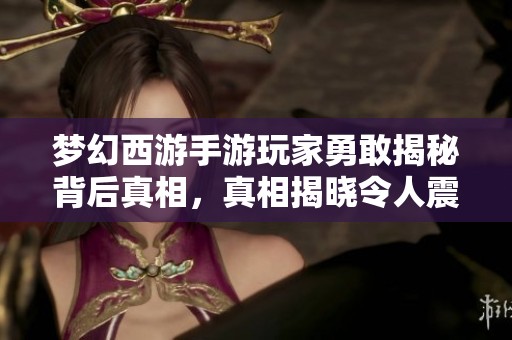 梦幻西游手游玩家勇敢揭秘背后真相，真相揭晓令人震惊与感慨！