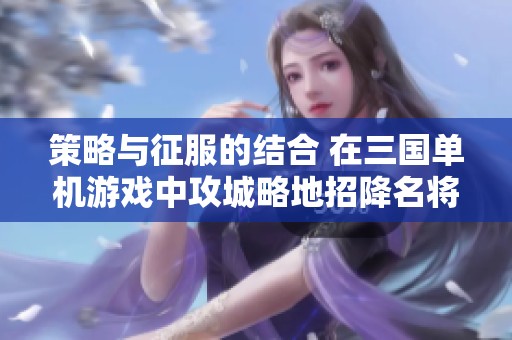 策略与征服的结合 在三国单机游戏中攻城略地招降名将的精彩体验