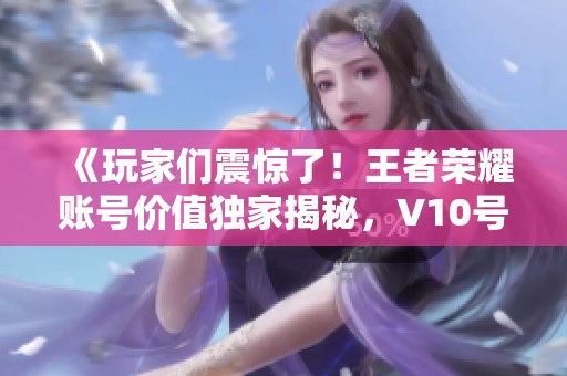 《玩家们震惊了！王者荣耀账号价值独家揭秘，V10号或许未满六百元，这里有你的账号吗》