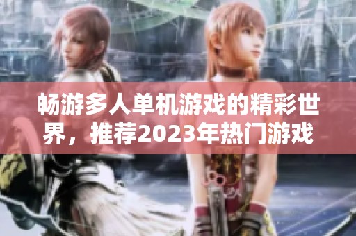 畅游多人单机游戏的精彩世界，推荐2023年热门游戏大全与玩法指南