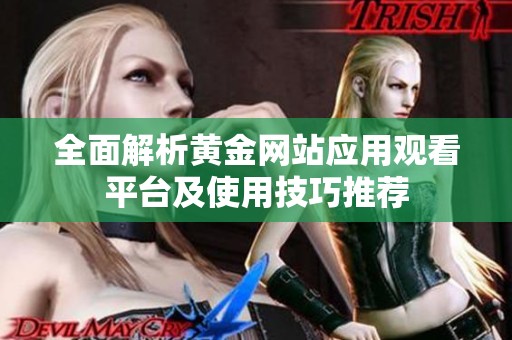 全面解析黄金网站应用观看平台及使用技巧推荐