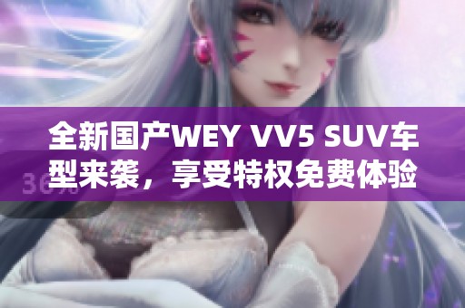 全新国产WEY VV5 SUV车型来袭，享受特权免费体验！