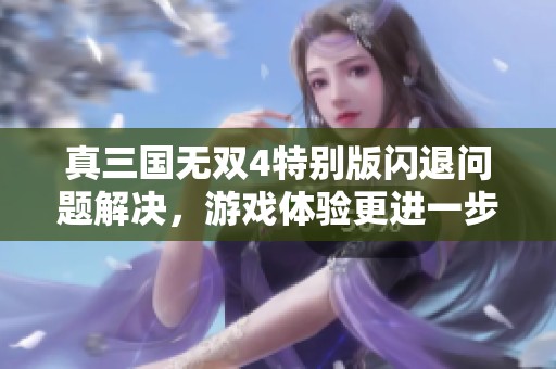 真三国无双4特别版闪退问题解决，游戏体验更进一步提升