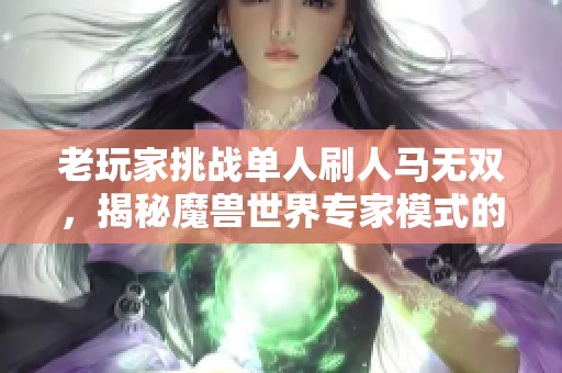 老玩家挑战单人刷人马无双，揭秘魔兽世界专家模式的奥秘