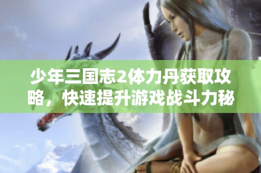 少年三国志2体力丹获取攻略，快速提升游戏战斗力秘诀揭秘