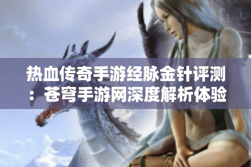 热血传奇手游经脉金针评测：苍穹手游网深度解析体验分享